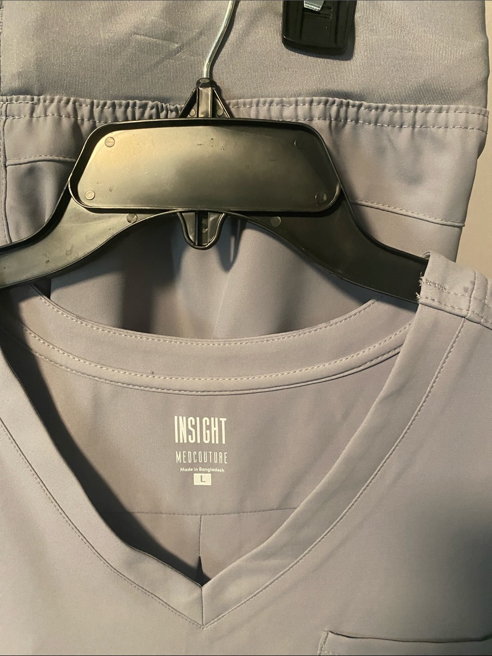 Med Couture Women's Scrub Top and Pants Set in Light Gray - Picture 8 of 10